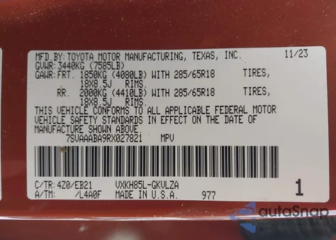 2024 Toyota Sequoia Trd Pro from USA, damaged, VIN 7SVAAABA9RX027821